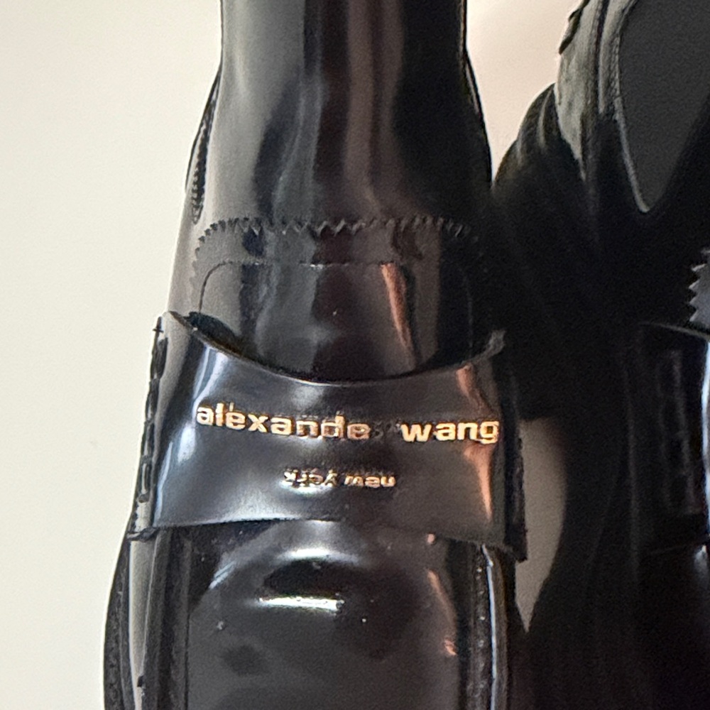 Alexander Wang Carter Leather Black Platform Ankle Boots - Picture 2 of 5